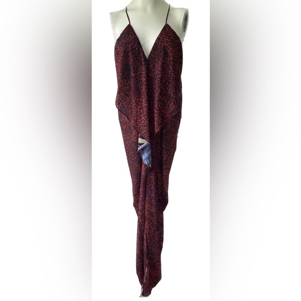 Andy (Ari) South Women's Flowy Drape Animal Print Spaghetti Strap NWT Dress S